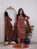 Aari Bloom – Printed Kurta Set with Malmal Dupatta