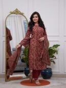 Aari Bloom – Printed Kurta Set with Malmal Dupatta