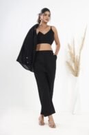 3-Piece Cotton Slub Co-ord Set with Open Shirt
