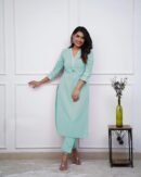 "Dazy - Sequine"& Thread Embroidered Cotton Kurta Set