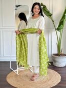Nayra – Embroidered Cotton Flex Kurta Set with Khadi Silk Dupatta