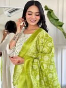 Nayra – Embroidered Cotton Flex Kurta Set with Khadi Silk Dupatta