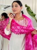 Nayra – Embroidered Cotton Flex Kurta Set with Khadi Silk Dupatta