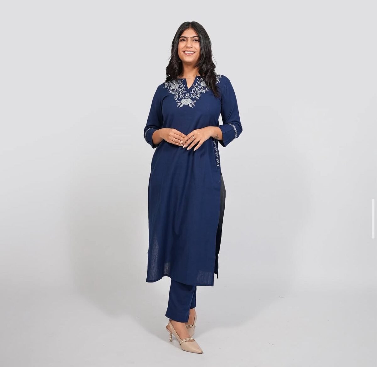 Avira – Embroidered Summer Cotton Pant Set - Image 5