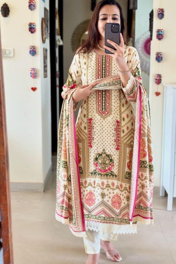 Meher – Digital Printed Muslin Pakistani Suit Set