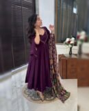 Shree – Chinnon Silk Embroidered Gown & Dupatta Set