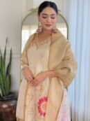 Zehra – Premium Jacquard V-Neck Kurti Set with Dupatta
