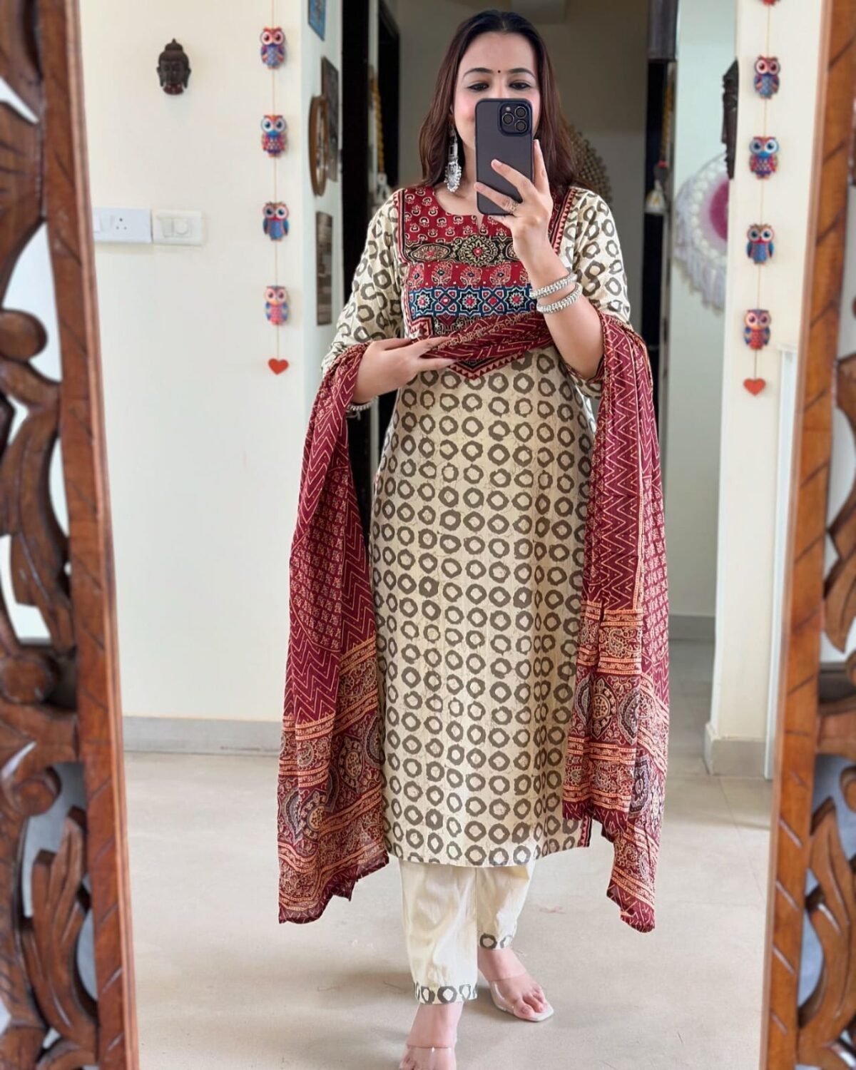 New Ajrakh Muslin Suit Set - Image 4