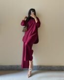Cotton  Pleated Buttoned Co-Ord Set