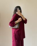 Cotton  Pleated Buttoned Co-Ord Set