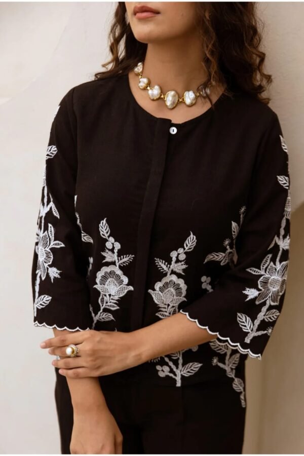 Graceful Charm Embroidered Co-ord Set - M