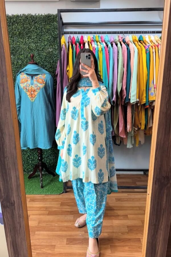Designer Festive Wear Frock-Style Kurti Set