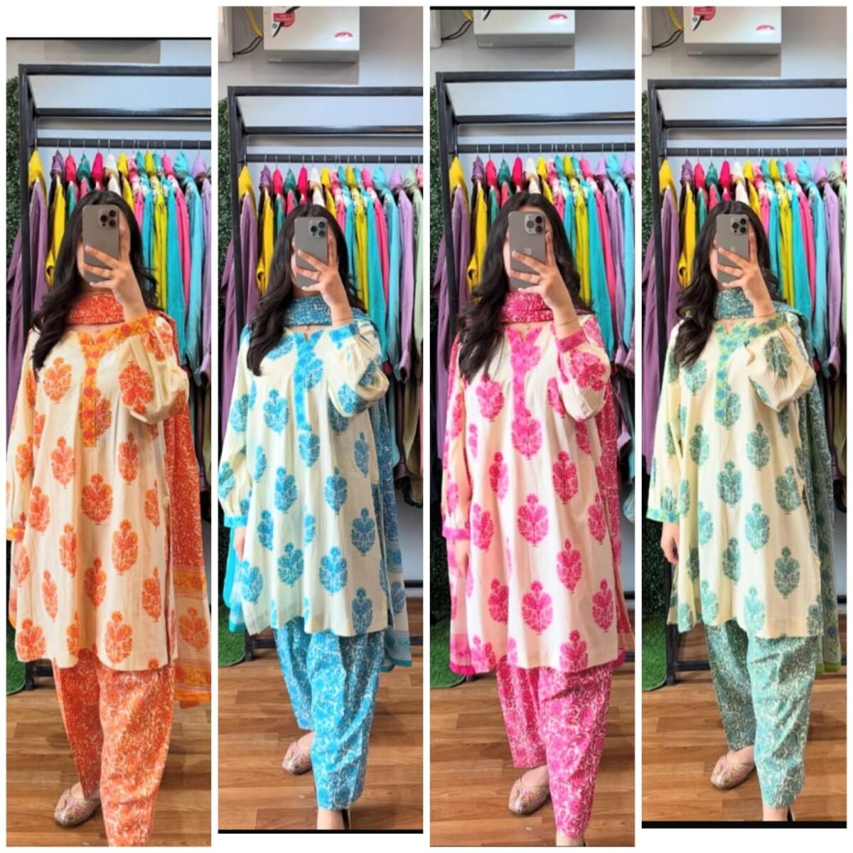 Designer Festive Wear Frock-Style Kurti Set - Image 5