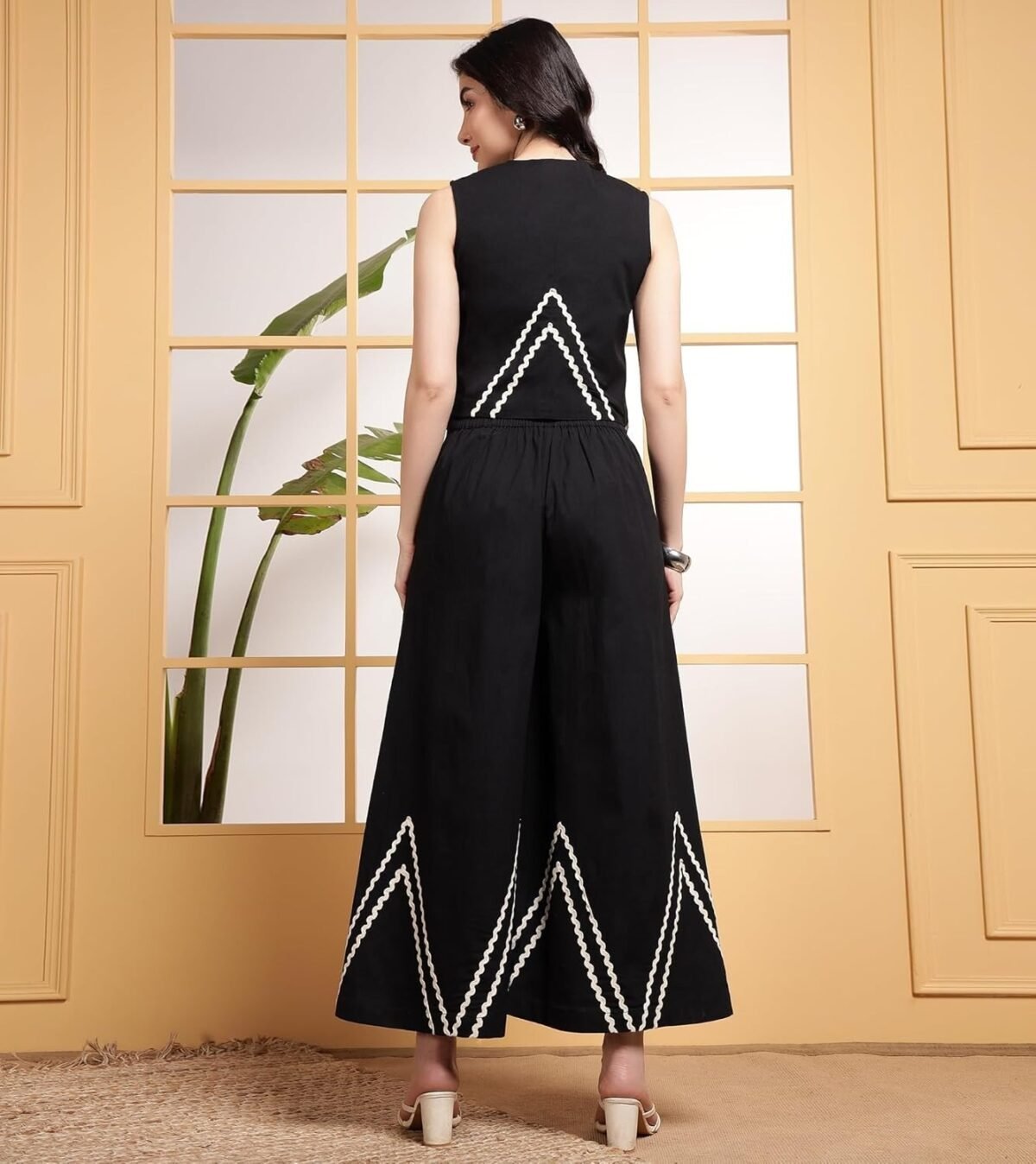 Premium Crop-Top Loose Pant Cotton Slub Co-ord Set - Image 2