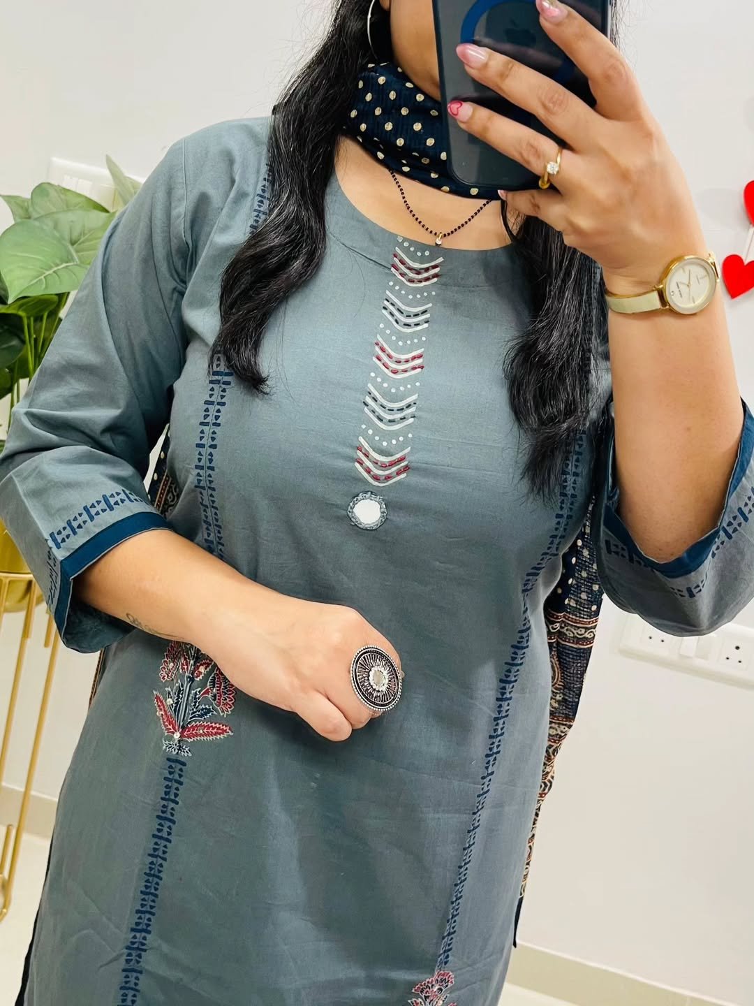 Jaipuri Elegance β Applique Cotton Suit Set - Image 3