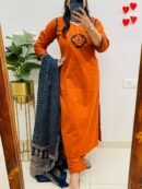 Designer Jaipuri Applique Work Cotton Suit