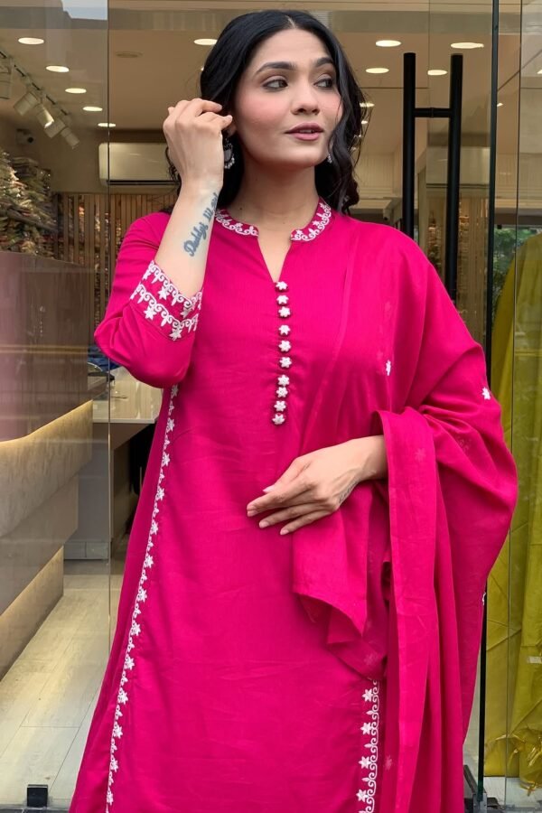 Jatin – Premium Embroidered Cotton 3-Piece Set