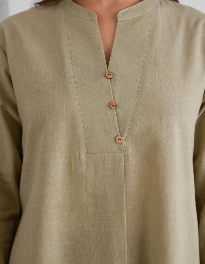 Cotton Slub Solid Co-ord Set - Image 5