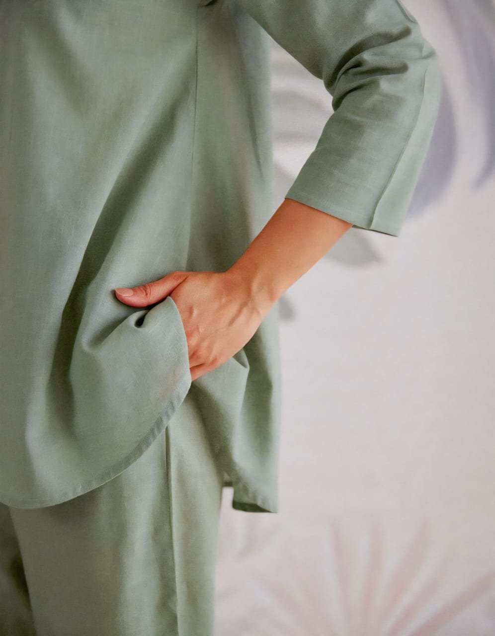 Cotton Slub Solid Co-ord Set - Image 2