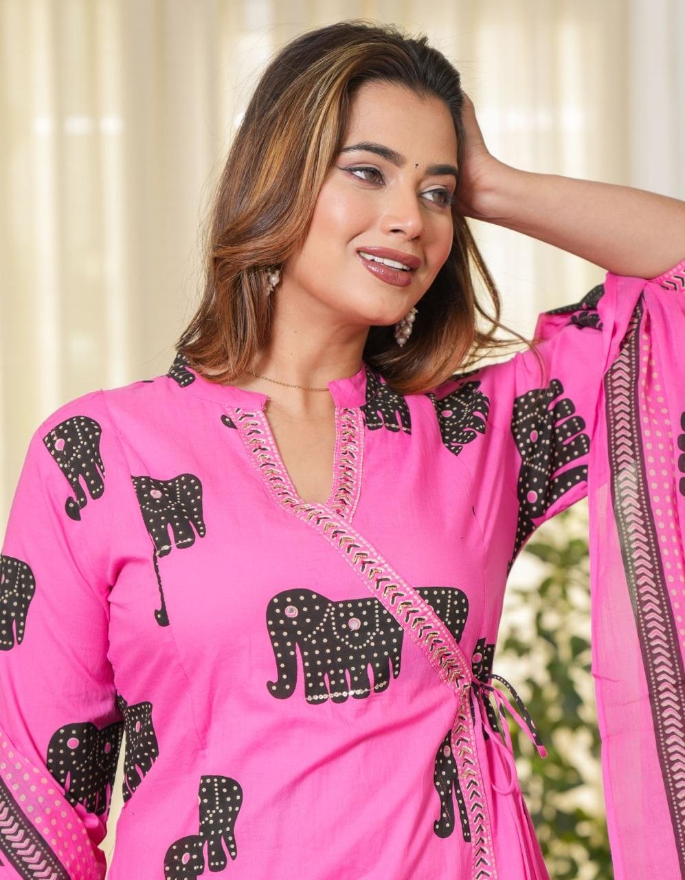 Ishita Elephant Motif Cotton Suit Set - Image 3