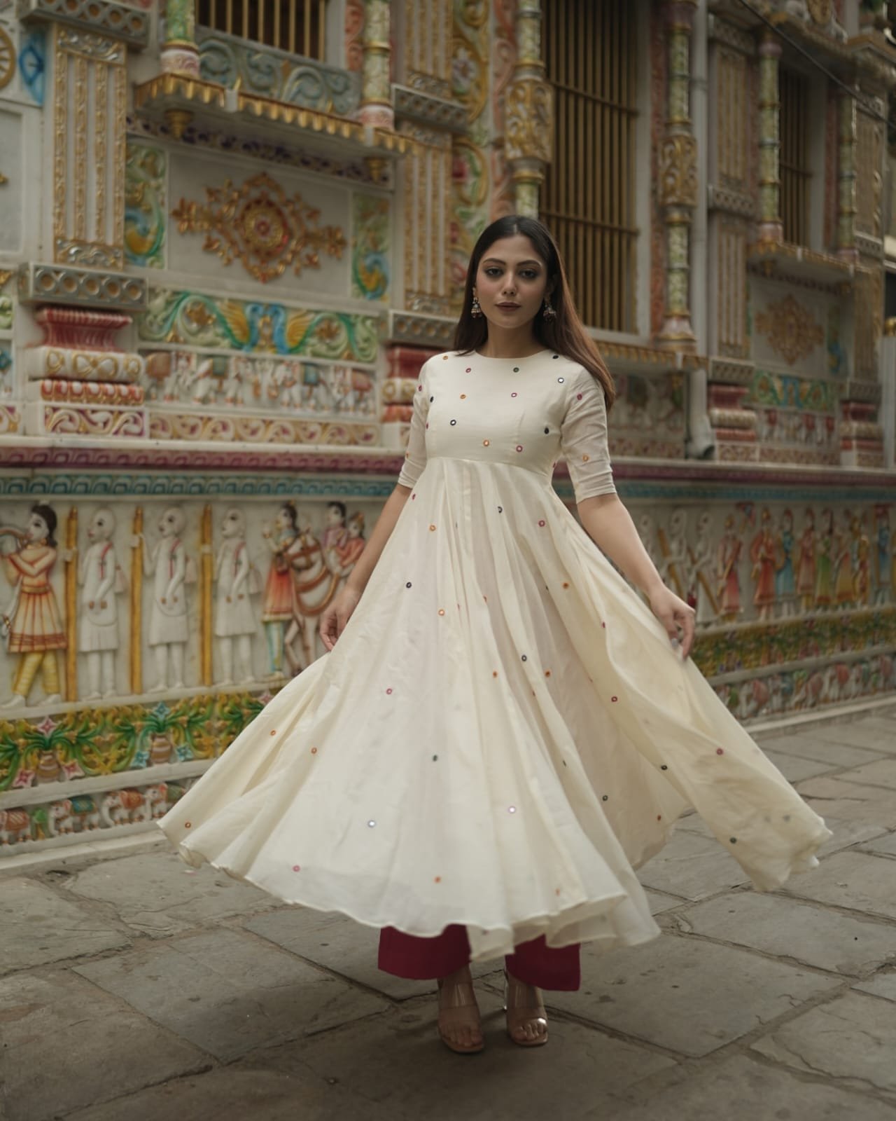 Aarvika β The Majestic Anarkali with Maroon Pant